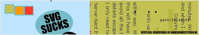 Rendering Anne's website with vertical text