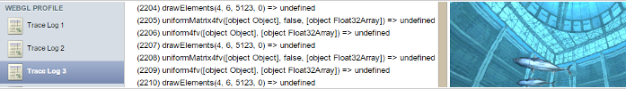 Screenshot of inspecting WebGL in Web Inspector.